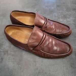 Vintage Bally Dorset Loafers Chestnut Brown Leather Men’s Size 9 Swiss Made